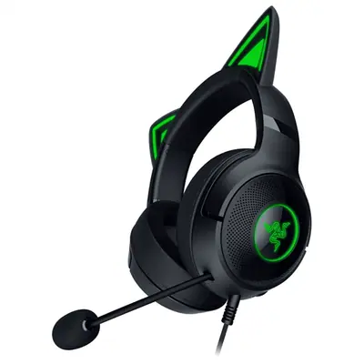 Razer Fejhallgató - Kraken Kitty V2 (USB, mikrofon, hangerőszabályzó, 2m kábel, fekete)