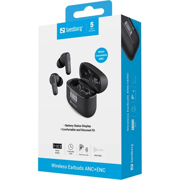 Sandberg Fülhallgató - Wireless Earbuds ANC+ENC – 8. kép