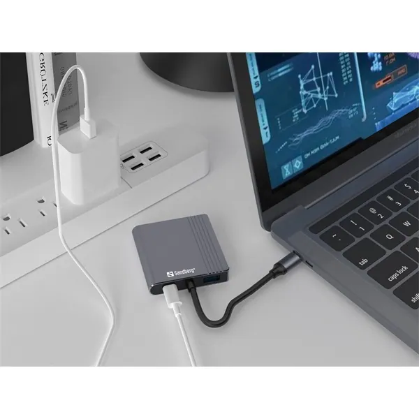 Sandberg Notebook Dokkoló - USB-C Dock 2xHDMI+USB+PD (Bemenet: USB-C; Kimenet: 2xHDMI+USB-A3.0+USB-C) – 7. kép