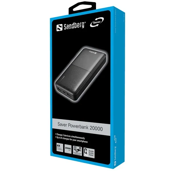 Sandberg Akkubank - Saver Powerbank 20000 (20000mAh; 2xUSB-A) – 2. kép