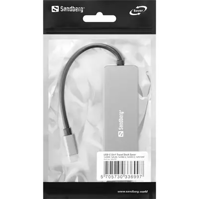 Sandberg Notebook Dokkoló - USB-C 5in1 Travel Dock Saver – 2. kép