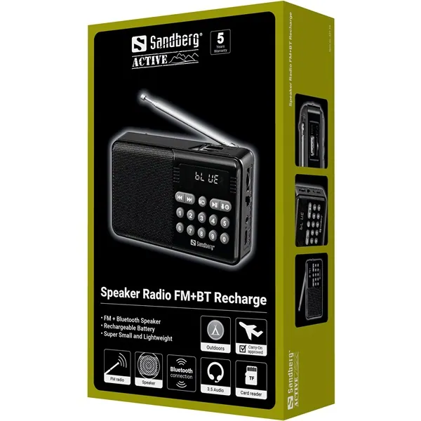 Sandberg Rádió - Speaker Radio FM+BT Recharge – 5. kép