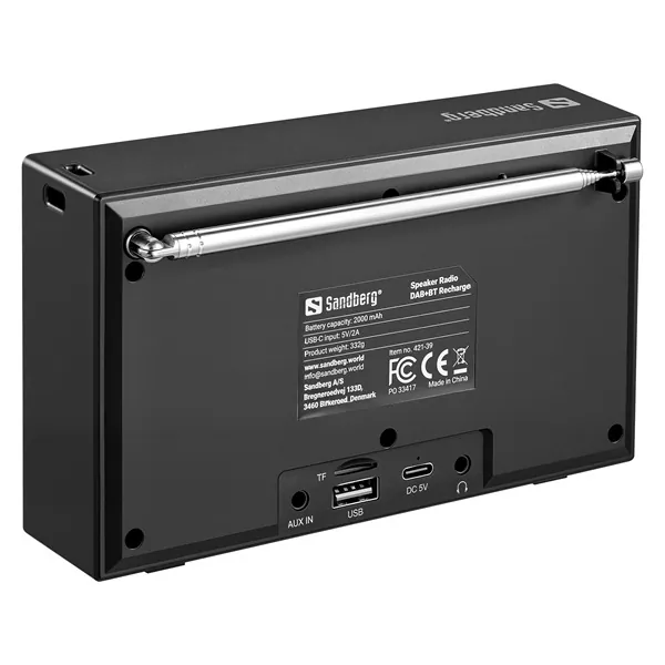 Sandberg Rádió - Speaker Radio DAB+BT Recharge – 4. kép