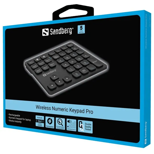 Sandberg Billentyűzet - Wireless Numeric Keypad Pro – 6. kép