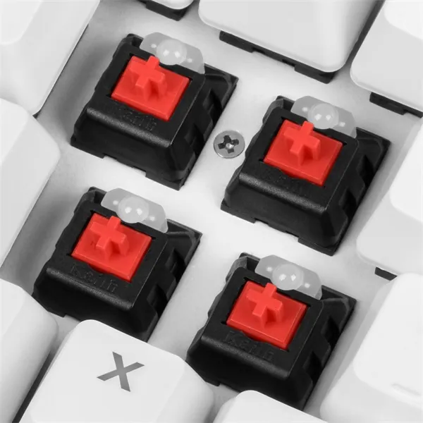 Sharkoon Billentyűzet Mechanikus - Skiller SGK3 White/Red (Kailh Red mechanika; Világítás; fehér; angol) – 4. kép