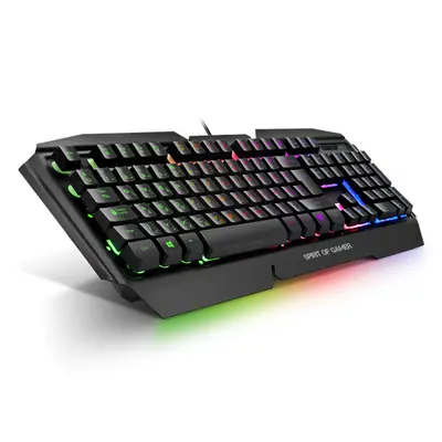 Spirit of Gamer Billentyűzet - PRO-K5 (105 gomb, Fém felső rész, RGB LED, USB, 19 anti-ghost, fekete, magyar) – 2. kép