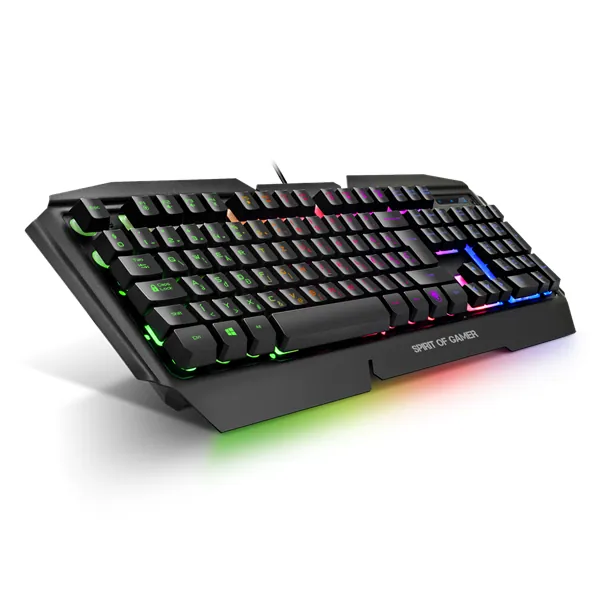 Spirit of Gamer Billentyűzet - PRO-K5 (105 gomb, Fém felső rész, RGB LED, USB, 19 anti-ghost, fekete, magyar) – 2. kép