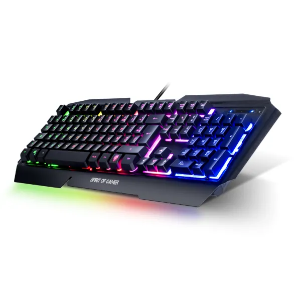 Spirit of Gamer Billentyűzet - PRO-K5 (105 gomb, Fém felső rész, RGB LED, USB, 19 anti-ghost, fekete, magyar) – 3. kép