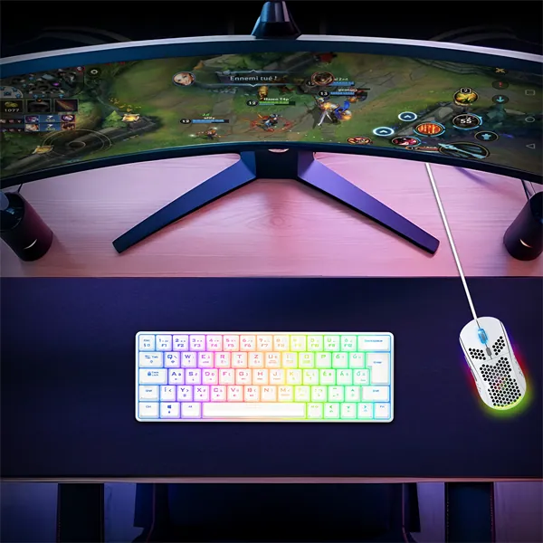 Spirit of Gamer Billentyűzet Mechanikus - XPERT K200 White (TKL, SOG red, RGB LED,USB, anti-ghosting, fehér, magyar) – 8. kép