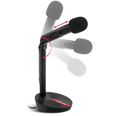 Spirit of Gamer Mikrofon - EKO (USB csatlakozó; 140cm kábel; állvány; fekete-piros) – 2. kép