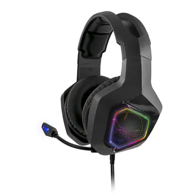 Spirit of Gamer Fejhallgató - ELITE H50 Black (MultiPlatform, RGB, 3.5mm Jack, mikrofon, hangerőszabályzó, nagy-párnás) – 2. kép
