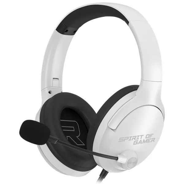 Spirit of Gamer Fejhallgató - PRO-H4 White (MultiPlatform, mikrofon, 3.5mm jack, hangerőszabályzó, fehér)