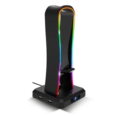 Spirit of Gamer Fejhallgató állvány - SENTINEL (4xUSB2.0, kábelvezetés, csúszásmentes talp, 11 RGB preset) – 2. kép