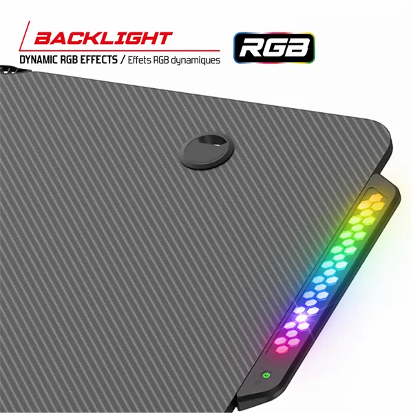 Spirit of Gamer Gamer Asztal - Headquarter 600 R (MDF lap, fém lábak, fekete, RGB LED háttérvilágítás, 160 x 60 x 75cm) – 5. kép