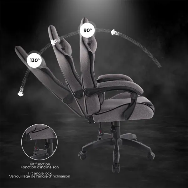 Spirit of Gamer szék - ARENA Dark Grey (állítható magasság; párnázott kartámasz; PU; max.120kg-ig, sötét-szürke) – 4. kép