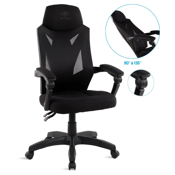 Spirit of Gamer szék - HELLCAT Black (állítható dőlés/magasság; szövet; max.120kg-ig, fekete) – 6. kép
