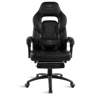 Spirit of Gamer szék - MUSTANG Black (állítható dőlés/magasság; kihajtható lábtartó; max.120kg-ig, fekete) – 2. kép