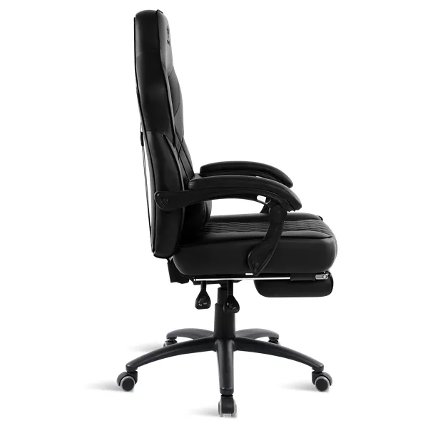 Spirit of Gamer szék - MUSTANG Black (állítható dőlés/magasság; kihajtható lábtartó; max.120kg-ig, fekete) – 3. kép