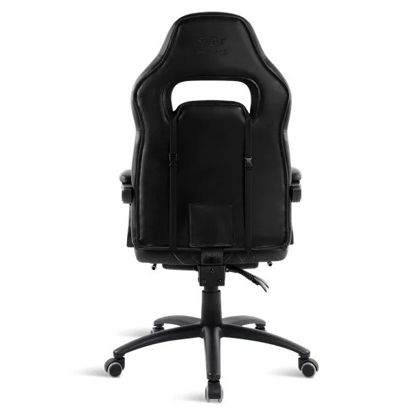 Spirit of Gamer szék - MUSTANG Black (állítható dőlés/magasság; kihajtható lábtartó; max.120kg-ig, fekete) – 4. kép
