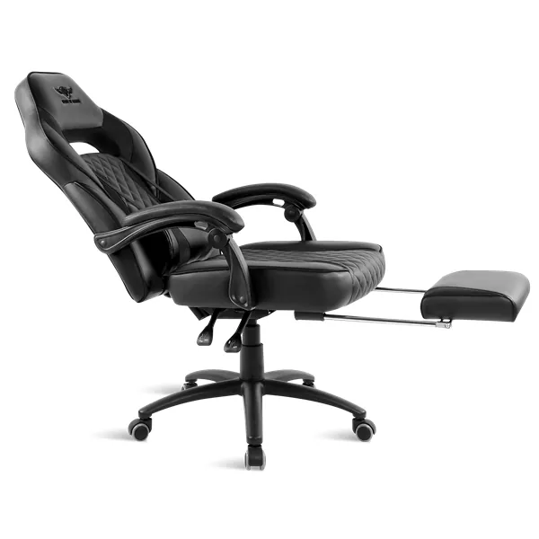 Spirit of Gamer szék - MUSTANG Black (állítható dőlés/magasság; kihajtható lábtartó; max.120kg-ig, fekete) – 5. kép