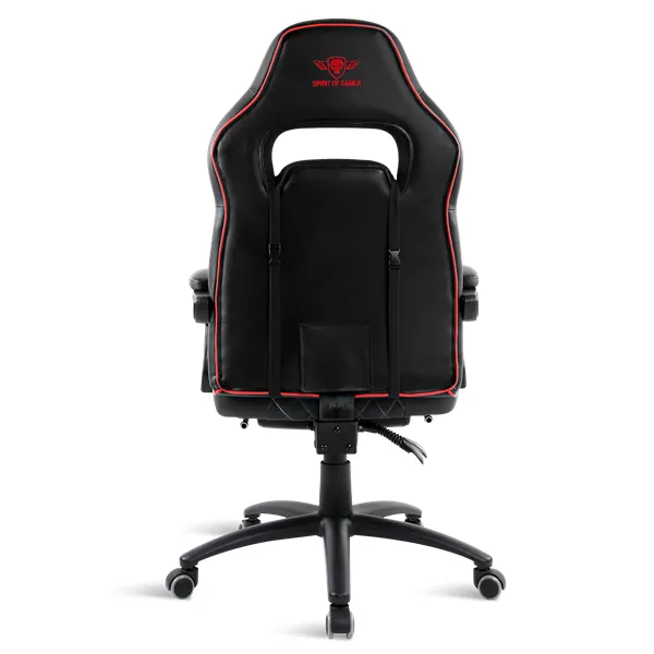 Spirit of Gamer szék - MUSTANG Red (állítható dőlés/magasság; kihajtható lábtartó; max.120kg-ig, piros) – 4. kép