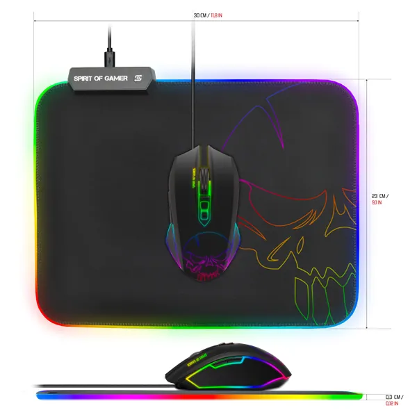 Spirit of Gamer Egérpad - RGB Medium (RGB háttérvilágítás, 350 x 255 x 3mm; fekete) – 5. kép