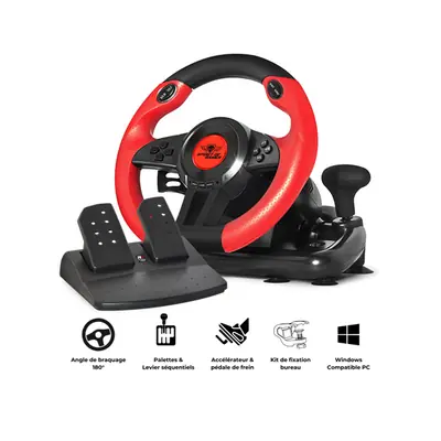Spirit of Gamer Kormány - RACE WHEEL PRO 1 (kormány+pedálok, PC kompatibilis, fekete/piros) – 2. kép