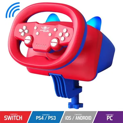 Spirit of Gamer Kormány - RACE WHEEL PRO AIR (PC/PS3/PS4/Switch/Android kompatibilis, piros/kék) – 2. kép