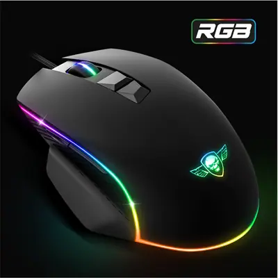 Spirit of Gamer Egér - PRO-M1 (Optikai, 8000DPI, 7 programozható gomb, harisnyázott kábel, fekete) – 2. kép