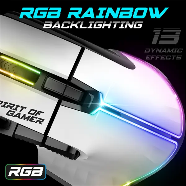 Spirit of Gamer PRO-M5 Arctic USB optikai egér S-PM5RGBWT – 5. kép