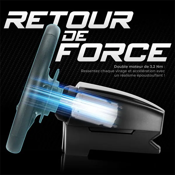 Spirit of Gamer Kormány - RACE WHEEL FORCE 1080RS (kormány+pedálok+váltó, PC/PS4/Xbox X/S/One kompatibilis, fekete) – 3. kép