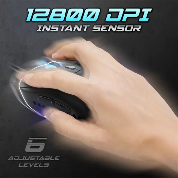 Spirit of Gamer Egér - S-PM4 RGB (Optikai, 12800DPI, 6 gomb, harisnyázott kábel, fekete) – 4. kép