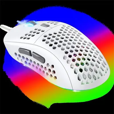 Spirit of Gamer Egér - S-PM4 RGB Arctic (Optikai, 12800DPI, 6 gomb, harisnyázott kábel, fehér) – 2. kép