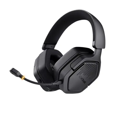 Trust Fejhallgató Vezeték nélküli - GXT493 Carus (Bluetooth + 2,4GHz; nagy-párnás; 3,5mm + USB-C; mikrofon; fekete)