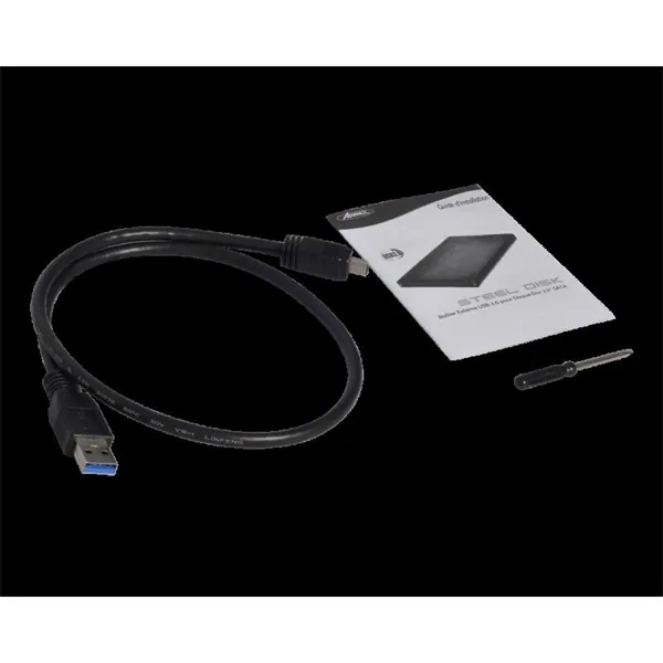Advance Külső HDD/SSD Ház 2.5" - STEELDISK 2.5" (USB-A3.0 to SATA, fekete) – 3. kép