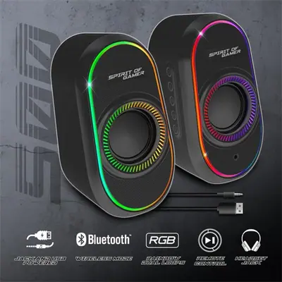 Spirit of Gamer Hangszóró 2.0 - Fanatic 500 (PC/Mac, Bluetooth/3,5mm Jack, fekete) – 2. kép