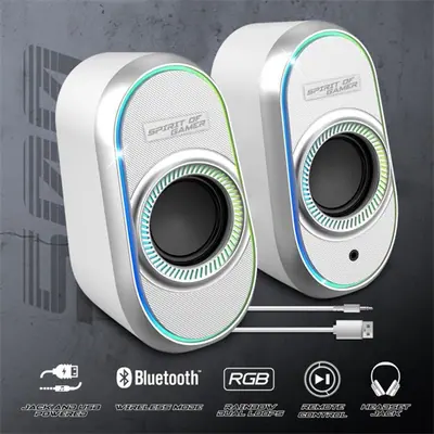 Spirit of Gamer Hangszóró 2.0 - Fanatic 500 Arctic (PC/Mac, Bluetooth/3,5mm Jack, fehér) – 2. kép