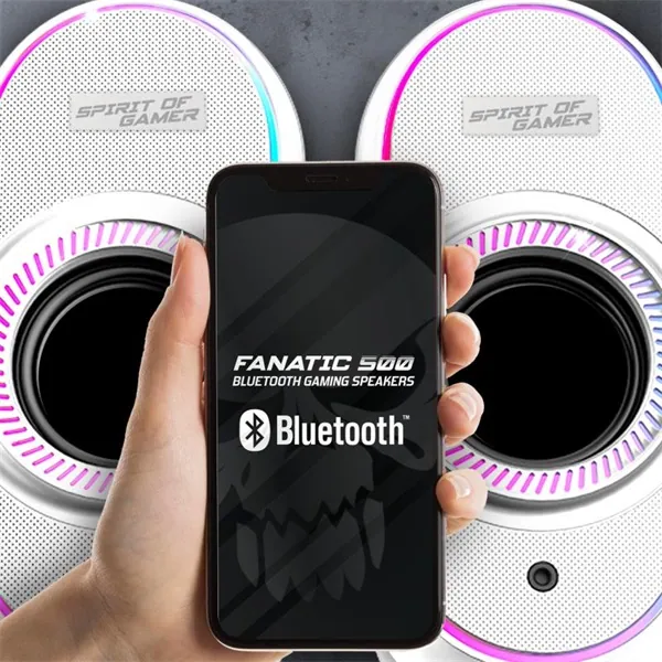 Spirit of Gamer Hangszóró 2.0 - Fanatic 500 Arctic (PC/Mac, Bluetooth/3,5mm Jack, fehér) – 3. kép