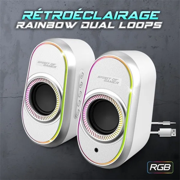 Spirit of Gamer Hangszóró 2.0 - Fanatic 500 Arctic (PC/Mac, Bluetooth/3,5mm Jack, fehér) – 6. kép
