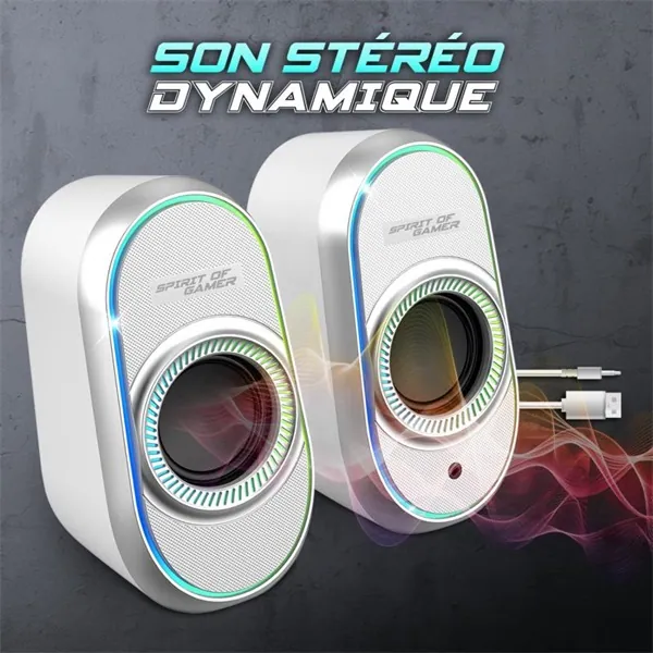 Spirit of Gamer Hangszóró 2.0 - Fanatic 500 Arctic (PC/Mac, Bluetooth/3,5mm Jack, fehér) – 7. kép