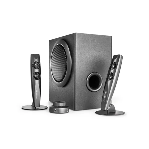 WaveMaster Hangszóró 2.1 - STAX BT (46W RMS, Fa mélynyomó, Bluetooth, 3,5mm jack, RCA, Fekete) – 2. kép