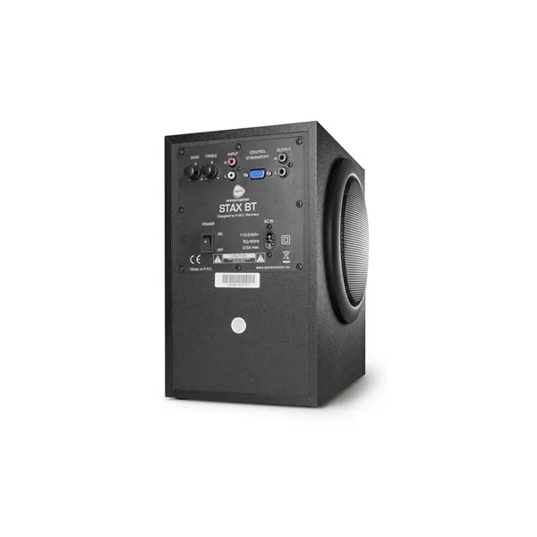WaveMaster Hangszóró 2.1 - STAX BT (46W RMS, Fa mélynyomó, Bluetooth, 3,5mm jack, RCA, Fekete) – 5. kép