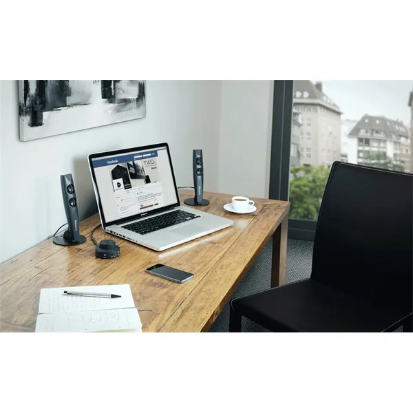 WaveMaster Hangszóró 2.1 - STAX BT (46W RMS, Fa mélynyomó, Bluetooth, 3,5mm jack, RCA, Fekete) – 8. kép