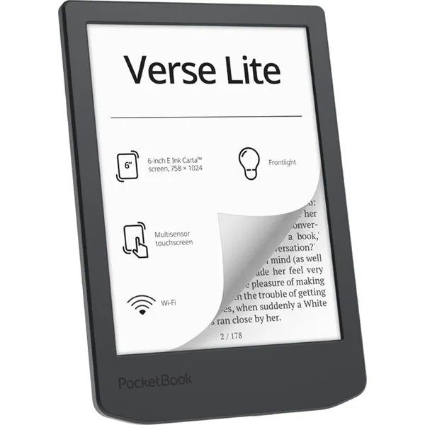 POCKETBOOK e-Reader - PB619 VERSE LITE Midnight (6" E-Ink Carta, Cpu:1GHz, 512MB, 8GB, 1000mAh, wifi, USB-C)