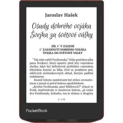POCKETBOOK e-Reader - PB634 VERSE PRO Passion Red (6"E Ink Carta, Cpu: 1GHz,512MB,16GB,1500mAh, wifi,mSD, IPX8) – 2. kép