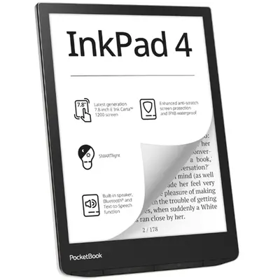 PocketBook InkPad 4 7,8" E-book olvasó 32GB Stardust Silver – 2. kép
