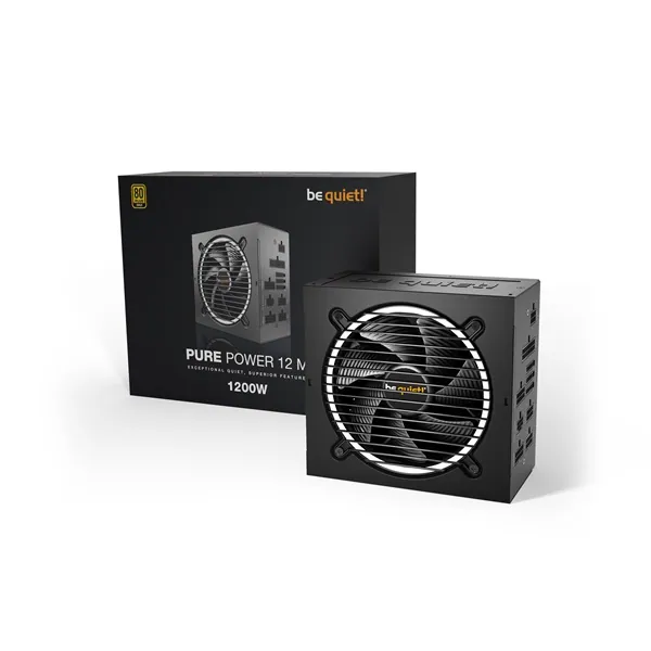 Be Quiet! Tápegység 1200W - PURE POWER 12 M (80+ Gold, ATX3.0, fekete) – 2. kép