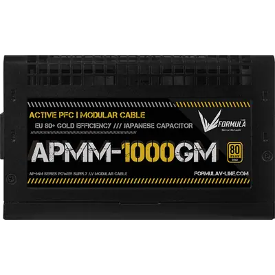 Formula Tápegység 1000W - APMM-1000GM (80 Plus Gold, ATX3.1/PCIe 5.1, Aktív PFC, 14cm, Full Moduláris) – 2. kép