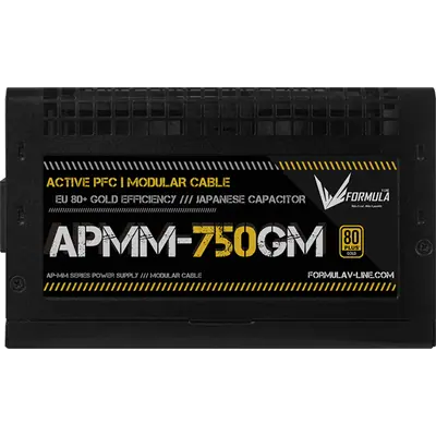 Formula Tápegység 750W - APMM-750GM (80 Plus Gold, ATX3.1/PCIe 5.1, Aktív PFC, 14cm, Full Moduláris) – 2. kép