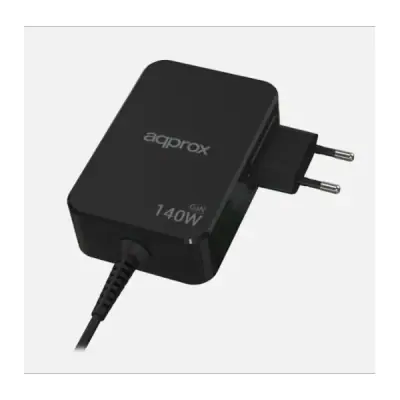 APPROX Telefontöltő - USB Type-C, 140W gyorstöltő + 1.8m kábel, Fekete